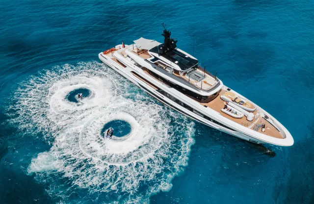 Yacht deck with Dubai Marina view